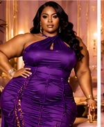 Purple dress fashion look
